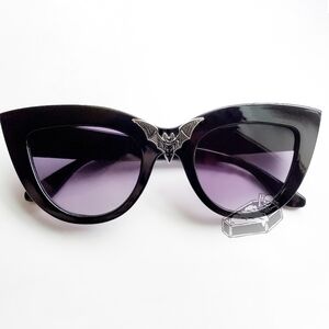 OOAK Death Metal Bat Cat Eye Sunglasses Handmade Goth Punk FAST Delivery
